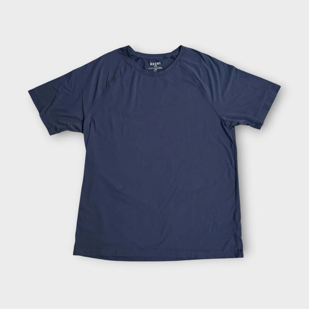 Rhone Short Sleeve Performance Training Shirt Navy Blue Large